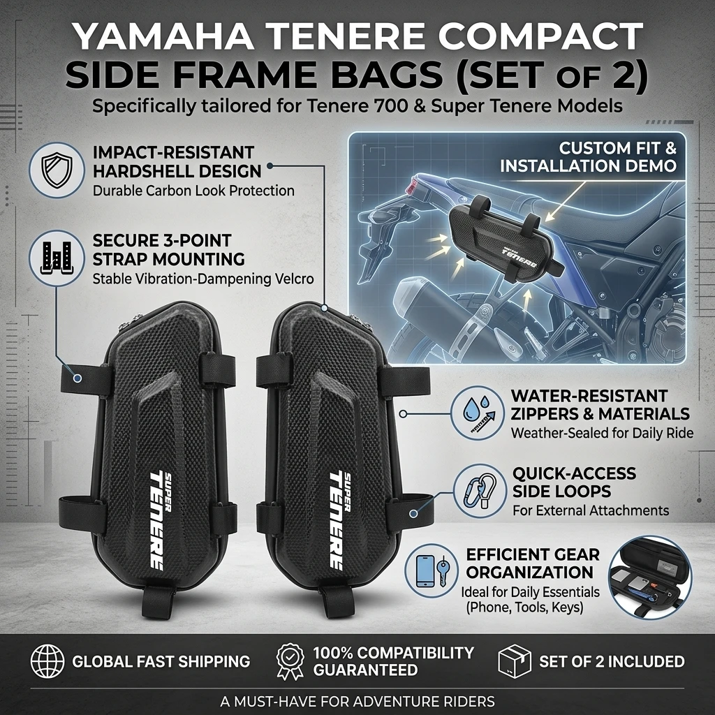 EVA Hard Shell Thickened Fabric Motorcycle Storage Bag Side Bag With LOGO For yamaha XTZ750 SUPER TENERE XTZ 750 1989- 1996