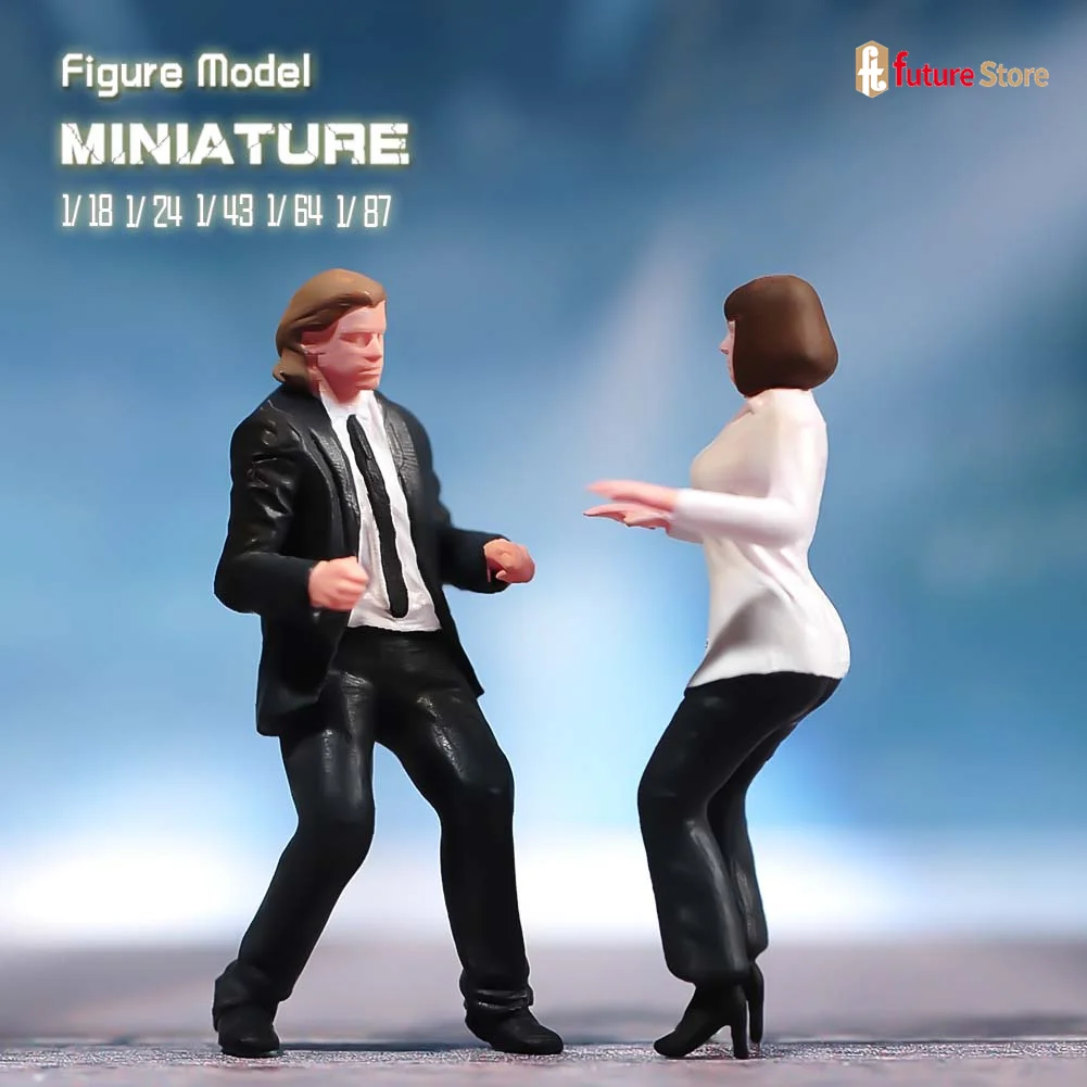 

Miniature 1/87 1/64 1/43 1/24 1/18 Dancing Couple Male Female Diorama Figure Doll Creative Scene Props Resin Model For Cars Toy