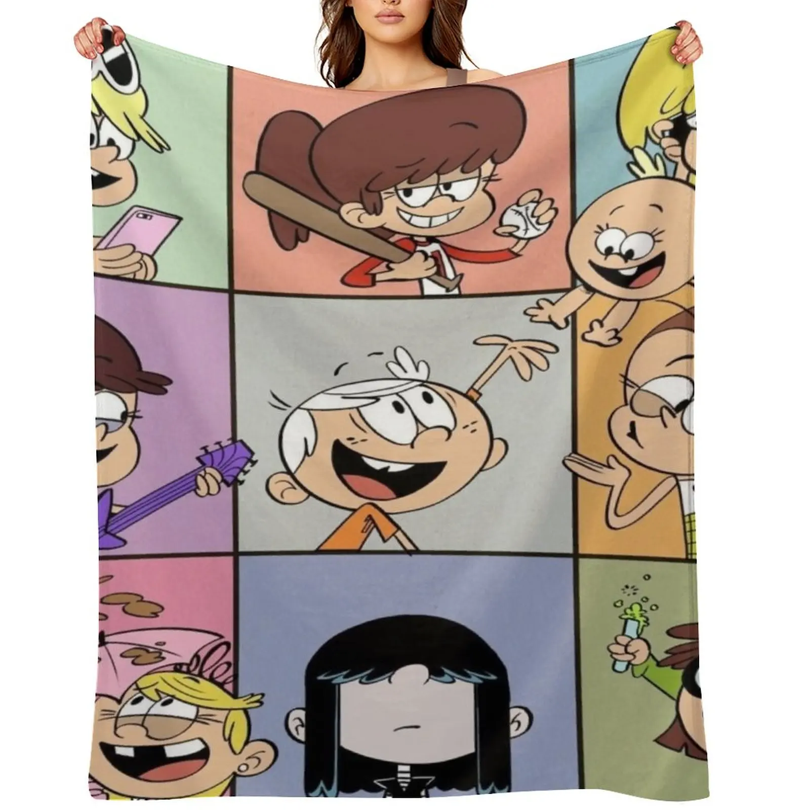 

The Loud House Throw Blanket Flannel Bed covers Bed linens Beach Blankets