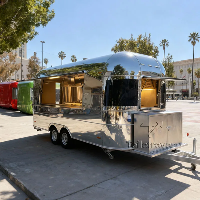 

Customizable Unique Capsule Food Truck Stuff Chips Ramen Tacos Halal Pasta Bread Takoyaki Noodles Retro Food Trailer With Toilet