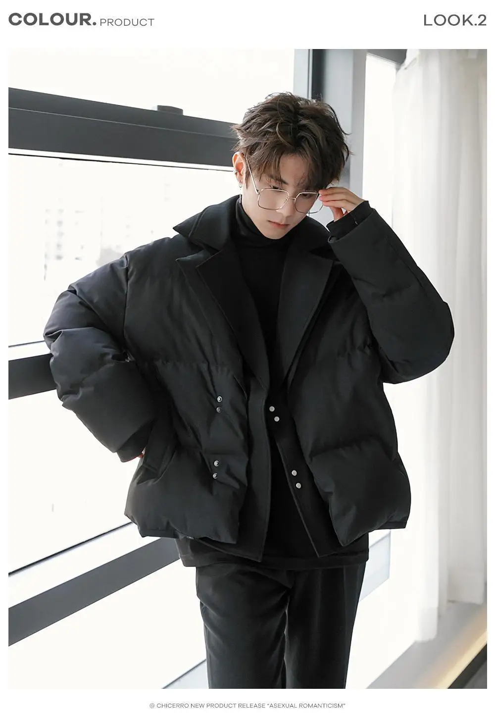 2026 Winter Fashion Solid Color Warm Parkas Men New Loose Cotton-padded Jackets Male Short Fake Two Piece Casual Coats C970