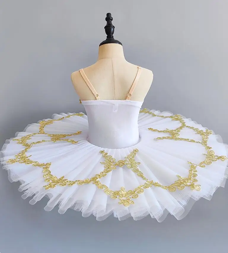 Blanc rose professionnel Tutu Ballet enfant lac des cygnes Costumes enfants crêpe Tutu ballerine robe Ballet Tutu pour les filles