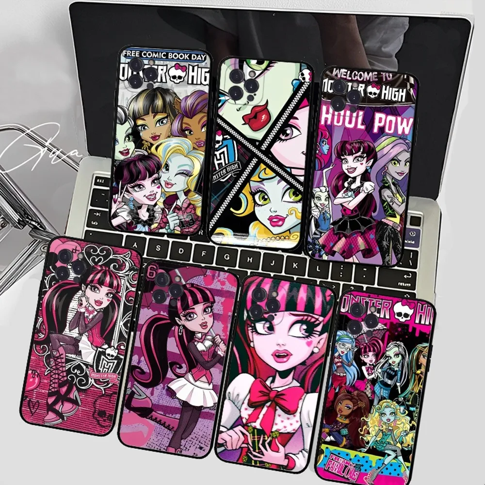 M-Monster Cartoon High Girl Phone Case For iPhone 14 11 12 13 Mini Pro XS Max Cover 6 7 8 Plus X XR SE 2020 Funda Shell