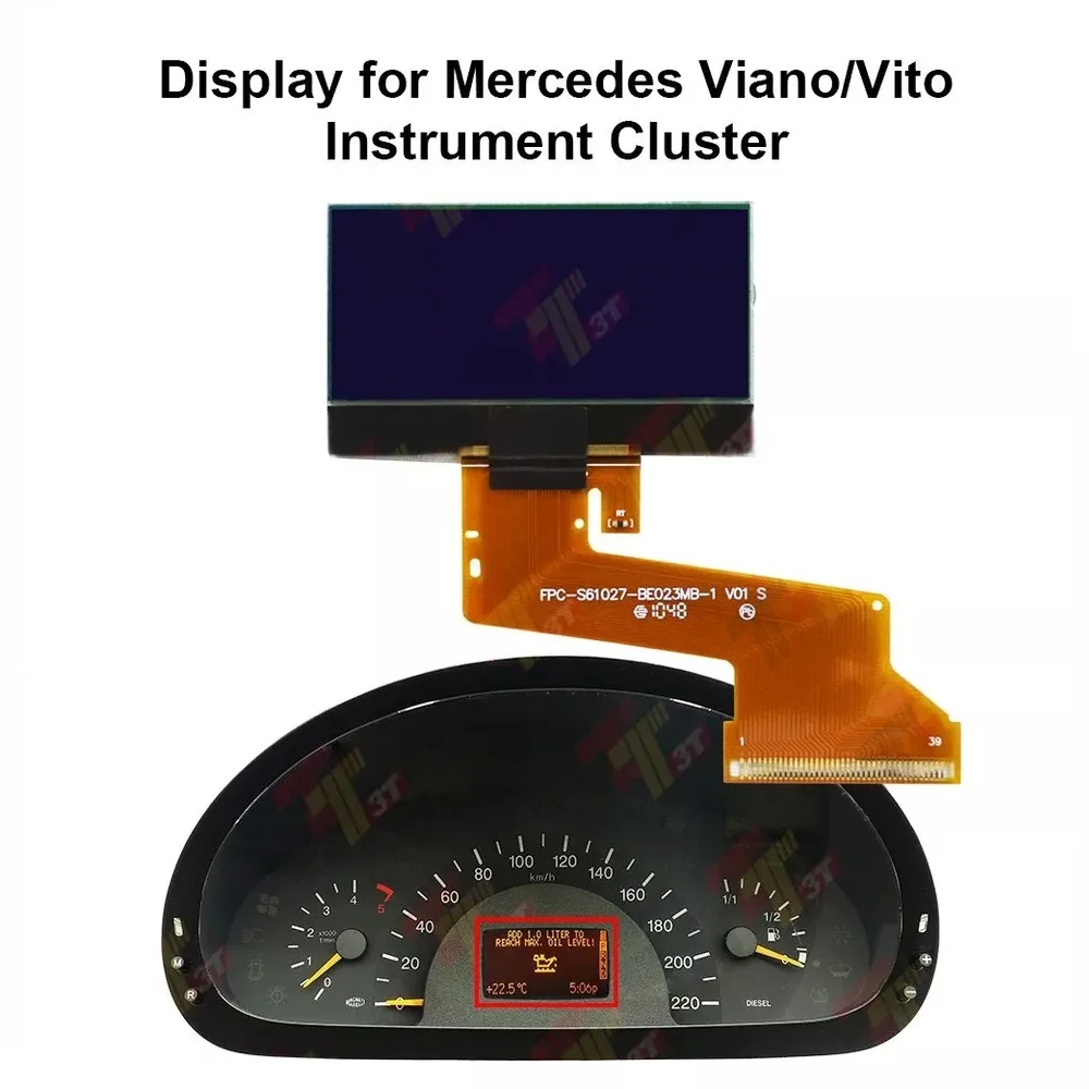 Dashboard LCD Display for Mercedes Viano Vito W639 Instrument Cluster