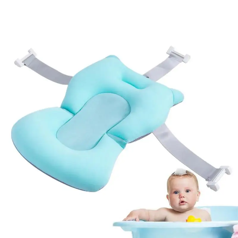 

Baby Bath Pillow Adjustable Anti-skid Support Pillow For Bathtub Baby Care Favors With Buckles And 3 Safety Belts For Home