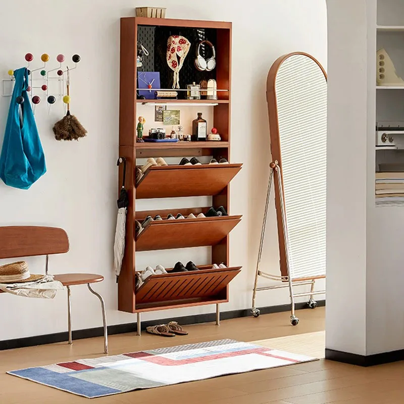 خزانة خذاء لمدخل غرفة المعيشة، خزانة أحذية منزلية ذات سعة حديثة، أثاث خشبي حديث على الطراز الصيني
