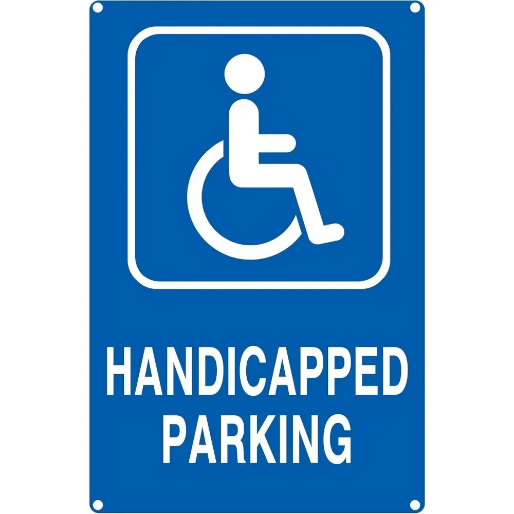 ParkMaster UV-Protected Handicapped Parking Aluminum Sign - Heavy-Duty Build - Ideal for Commercial & Residential Use