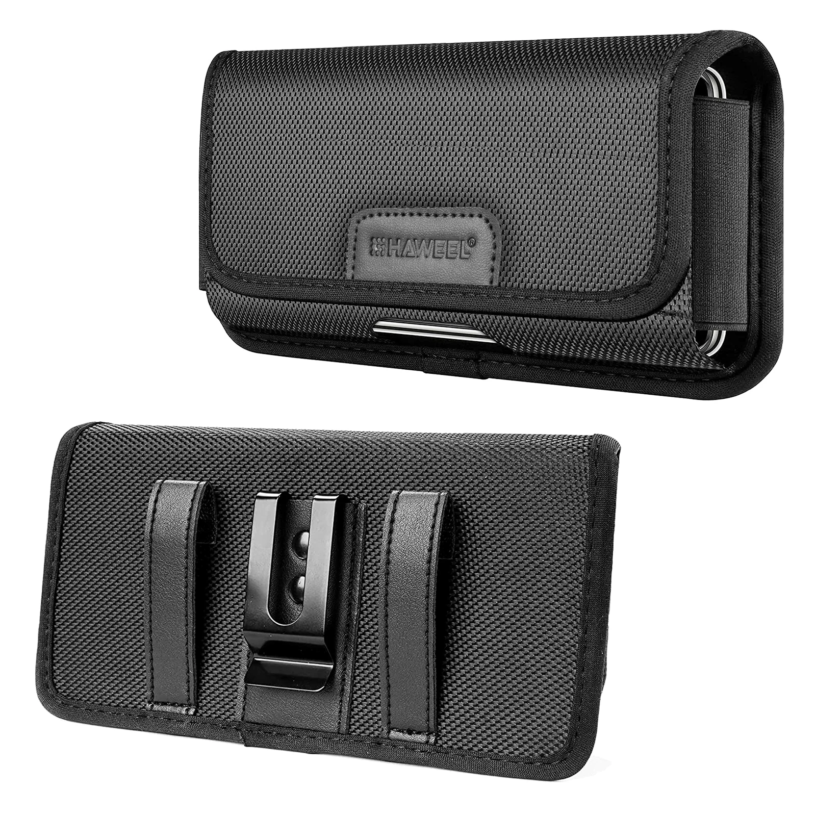 HAWEEL 6.1-6.8 inch / 4.7 inch Nylon Cloth Phone Belt Clip Horizontal Carrying Pouch with Card Slot HAWEEL Phone Belt Bag