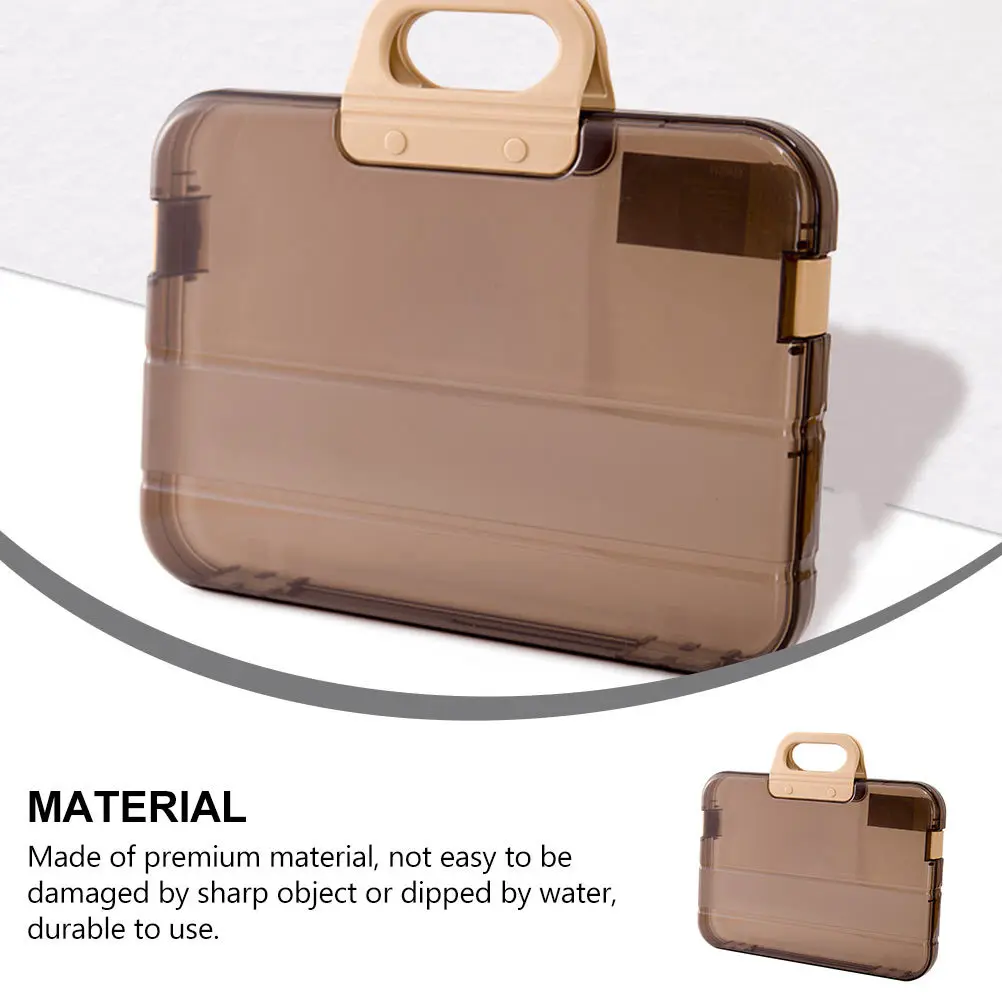 1pc A4 File Box Waterproof Document Organizer For Office Home Study Filer Storage Box Documents Case Folder