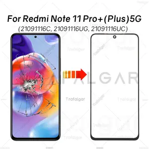 Bilashmart Front Screen Glass Xiaomi Redmi Note 11 Pro+Plus 5G 21091116UG 21091116UC Outer Glass Lens+OCA Optically Clear Adhesive