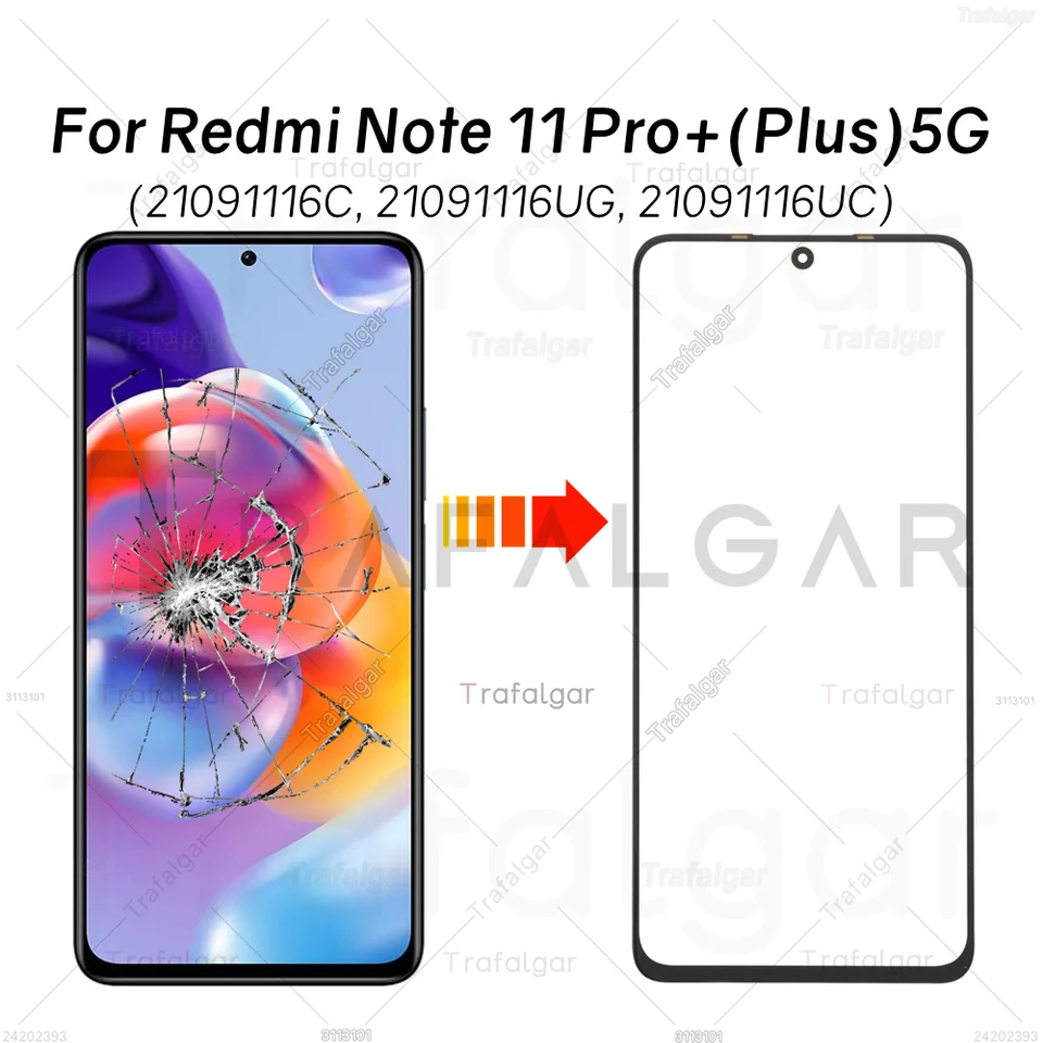 Front Screen Glass For Xiaomi Redmi Note 11 Pro+Plus 5G 21091116UG