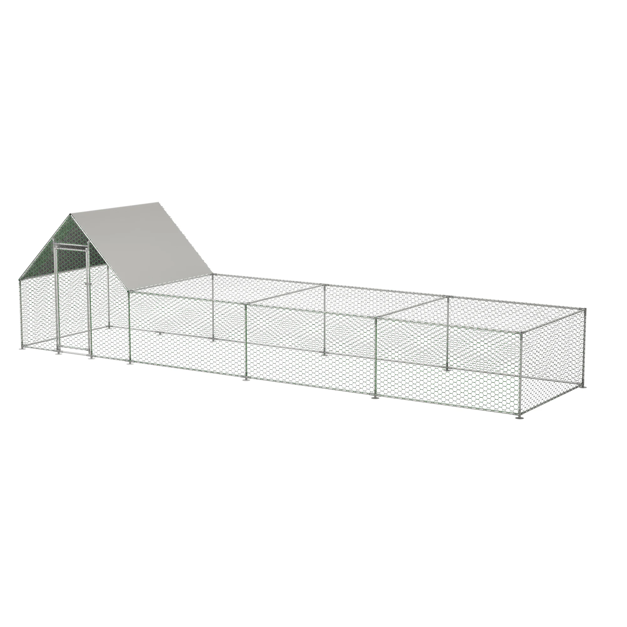 

LZBEITEM26'Lx6.7'Wx6.6' ft Large Metal Chicken Coop, Walk-in Chicken Run, Galvanized Wire Poultry Chicken Hen Pen Cage