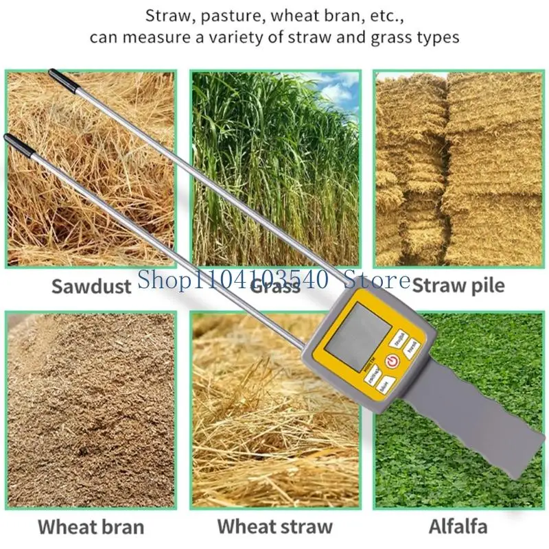

02DC Lightweight Moisture Meter Auto Calibration Agricultural Moisture Detection Tool Easy to Carry for Agricultural Use