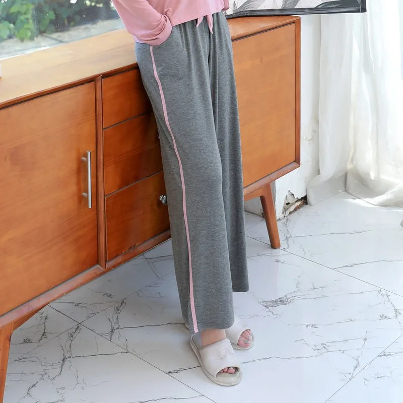 Summertime Ms. Pajama Pants Modal Thin Cool Comfort Spring and Autumn Straight Barrel Long Pants At Home Fallow Shorts Soft