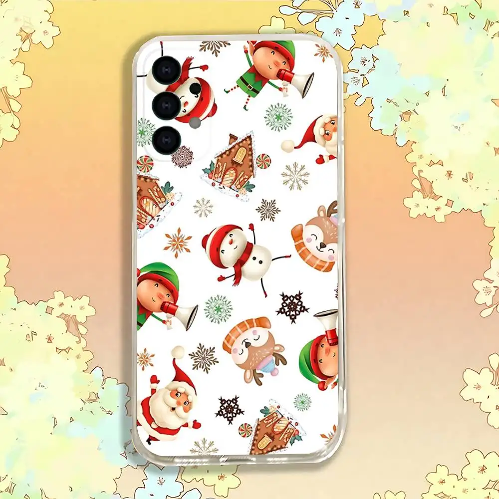 Funda de teléfono con regalos de Navidad de Papá Noel para Samsung S30,S25,S24,S23,S21,S22,S20,S10,5G,FE,lite,PIus, funda Ultra transparente