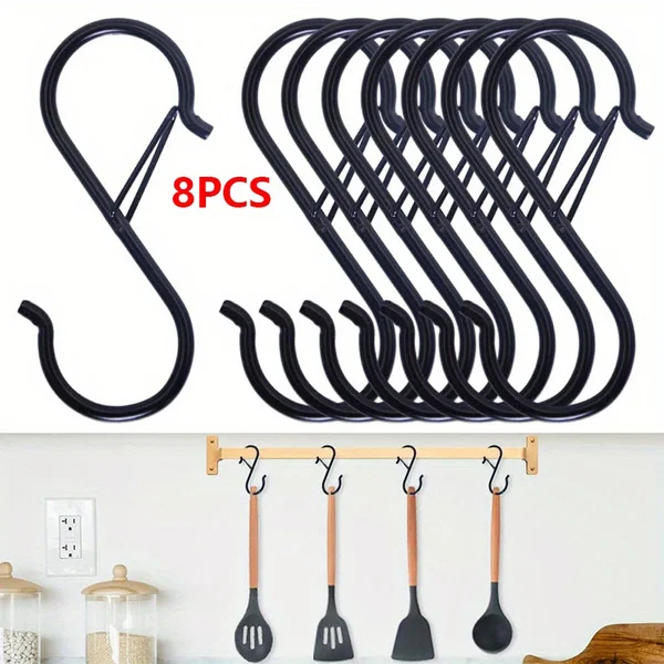 

Elastic Hooks Carabiner Wall Hangers Convenient Iron Crochet Hangers Kitchen Utensils Spatula Holder Home & Decoration