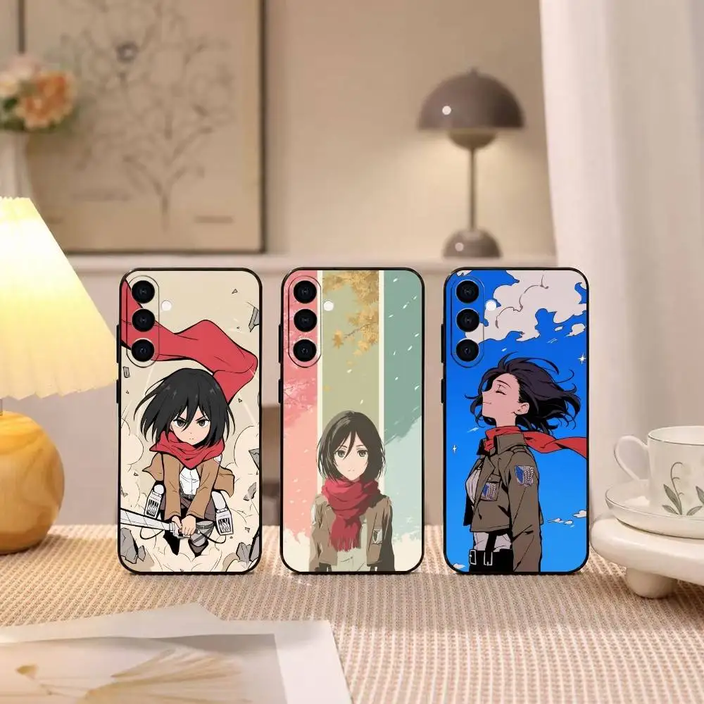 

Mikasa Ackerman Attack on Titan Phone Case For Samsung Galaxy A73,A72,A71,A70,A53,A52,A51,Others Soft Black Cover