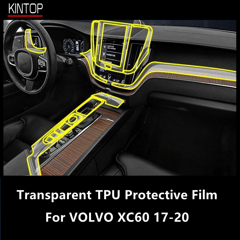 

For VOLVO XC60 17-20 Car Interior Center Console Transparent TPU Protective Film Anti-scratch Repair Film Accessories Refit