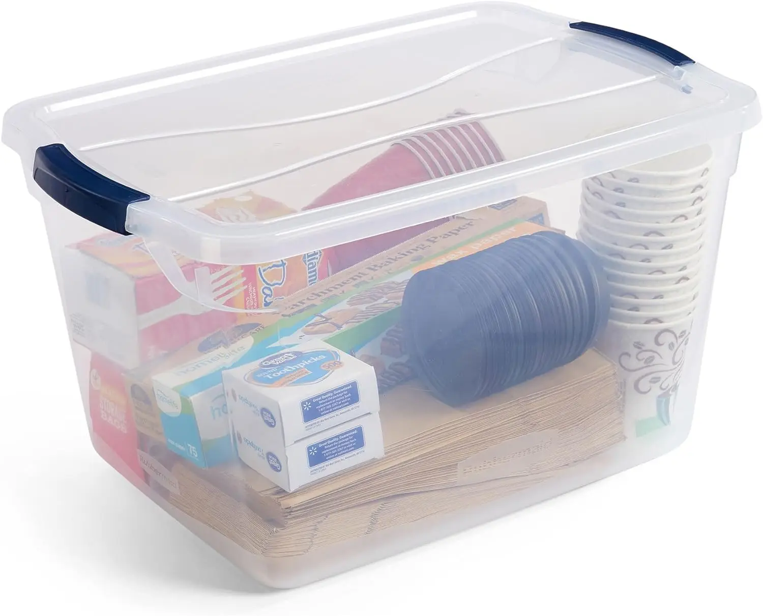 Made in USA, Stackable Large Clear Storage Bins with Lids, See-Through Plastic Storage, with Latching Lids, BPA-Free