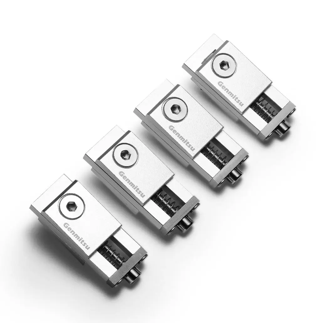Genmitsu 4PCS Upgrade Aluminum Mini Vise Toe Clamp High Precision Low Profile CNC Router Clamps for Woodworking Metalworking