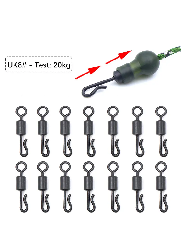 Karpfen Angeln Wirbel Für Haar Karpfen Rig Hülse Stecker Zubehör Angeln Schnell Ändern Hooklink Snap Wirbel Terminal Tackle – Detail 1