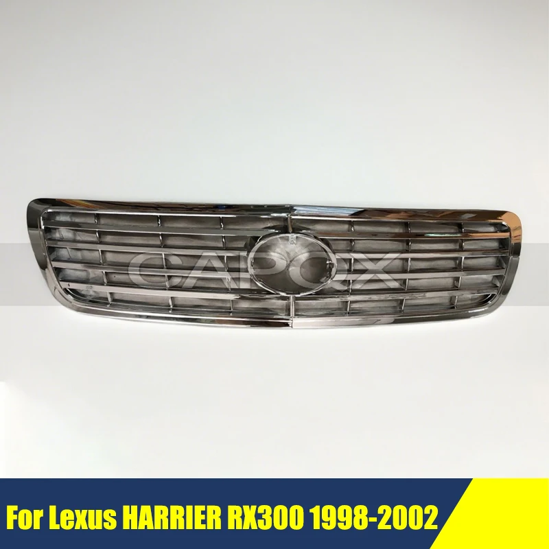 

Решетка переднего бампера, маска для Lexus HARRIER RX300 1998-2002, хромированная решетка радиатора, средняя сетка, гоночные грили, автоматическая решетка
