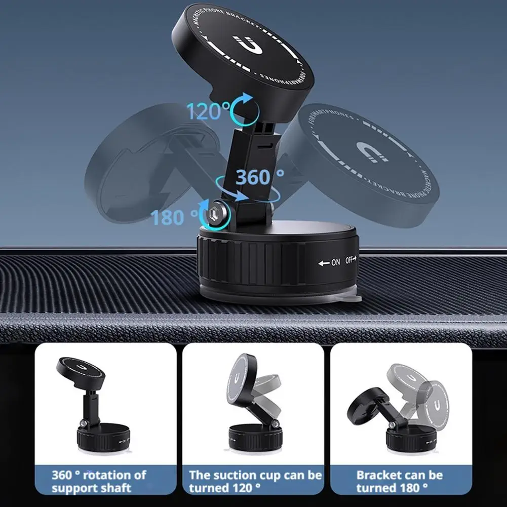 

Вакуумная присоска, магнитная автомобильная беспроводная зарядка, держатель для телефона, складная нескользящая вращающаяся универсальная подставка для смартфонов