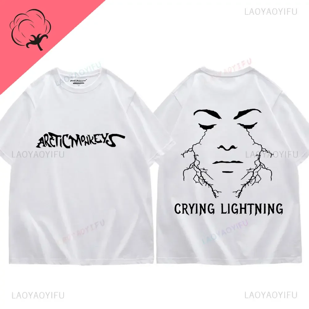 Arctic Monkeys Band Crying Lightning Graphic T Shirts Harajuku Rock Hip Hop T-shirts Fashion Casual Pure T-shirt Unisex