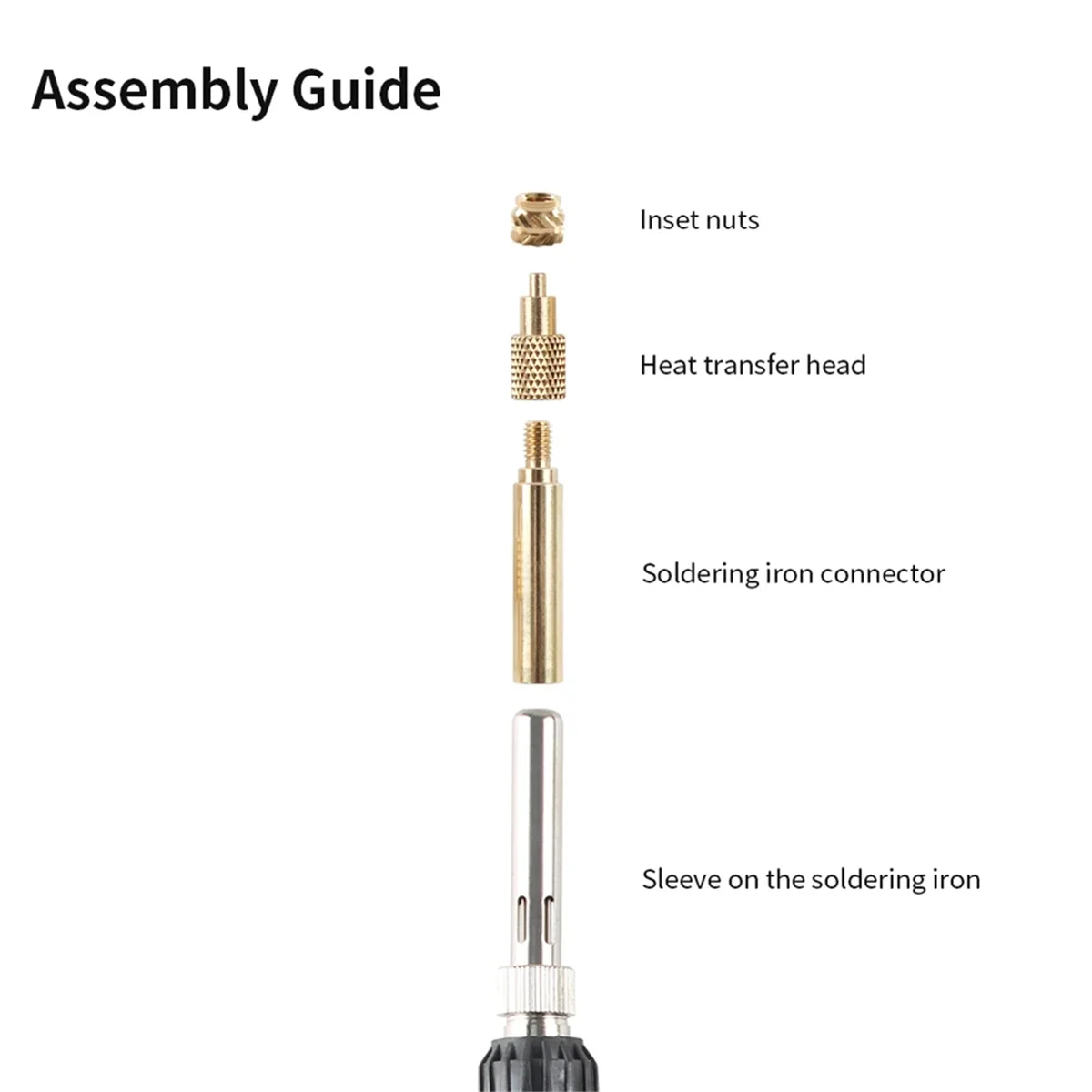 Heat Insert Nut Iron Tip Insert Internal Thread Head M2-M8 Brass Hot Melt Insert Nut Insertion Kit with 100pcs M3