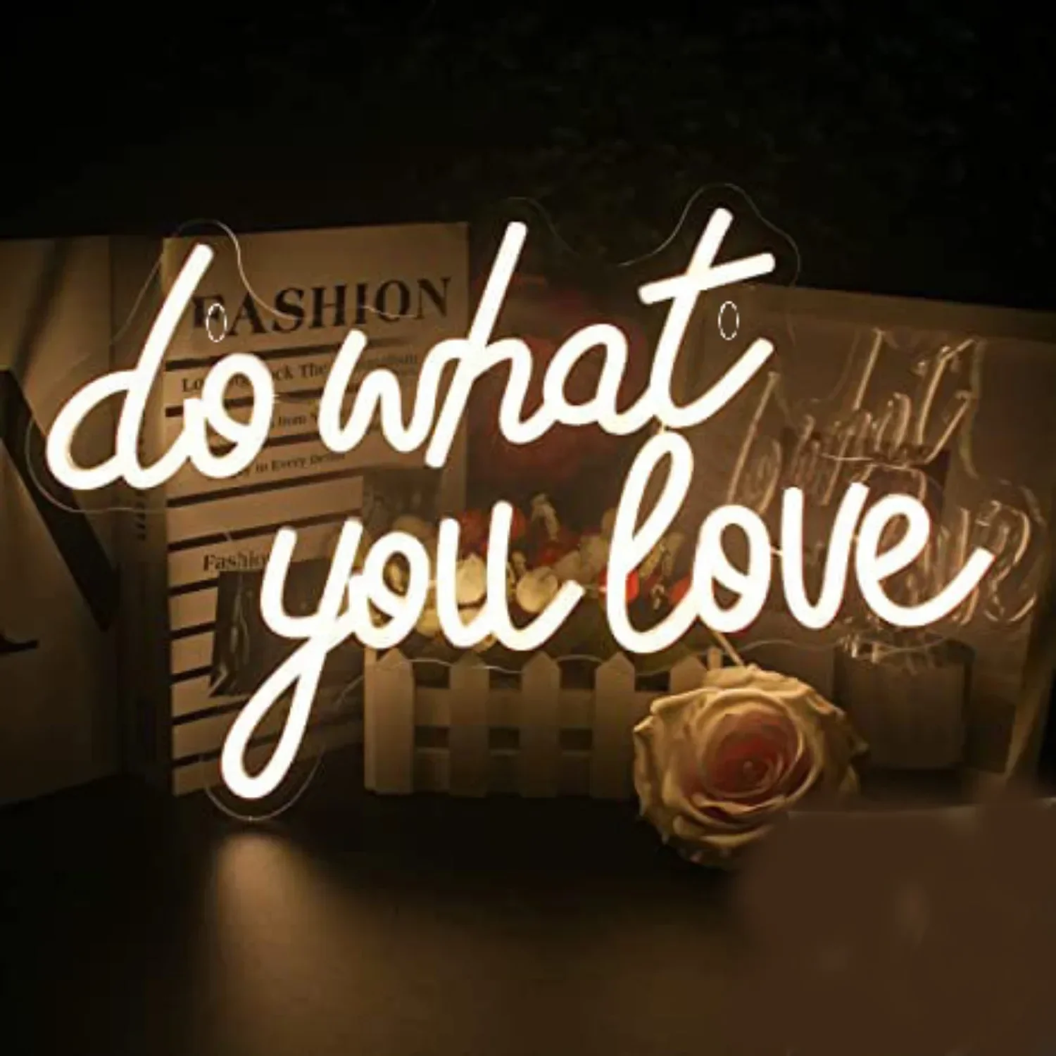 Do What You Love Neon Light Warm White Neon Signs For Wall Decor LED Light Up Sign For Wedding For Bedroom Valentines Day