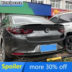 For Mazda 3 Axela Sedan 2019 2020 2021 2022 ABS Plastic Carbon Fiber Look/Gloss Black Rear Trunk Lip Spoiler Car Accessories