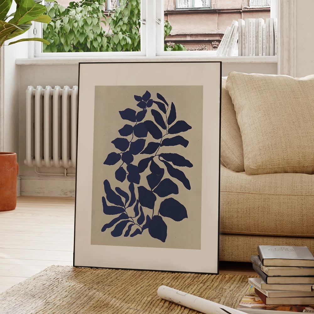 لوحة قماشية زرقاء حديثة على الطراز الاسكندنافي لديكور المنزل ، لوحة فنية لجدار طفل رضيع ، إطار من الألومنيوم ، ملصق مطبوع ، لوحة لغرفة المعيشة #3