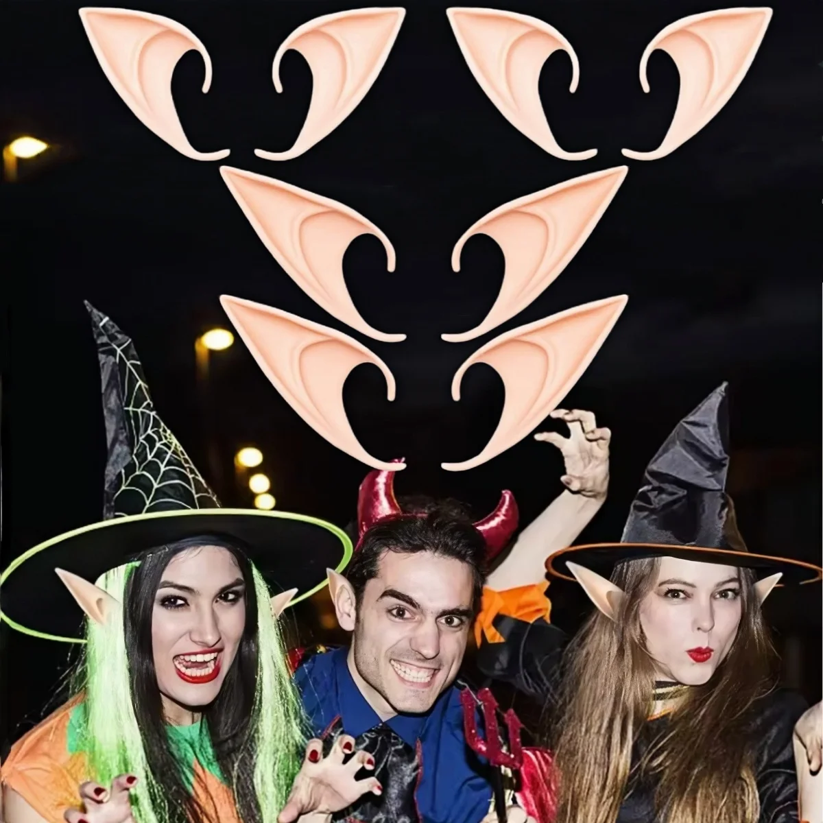 1-4pairs Fairy Pixie Elf Ears ,Cosplay Soft Pointed Ears Elven Masquerade Vampire Fairy Ears Halloween Party Makeup Costume Acce