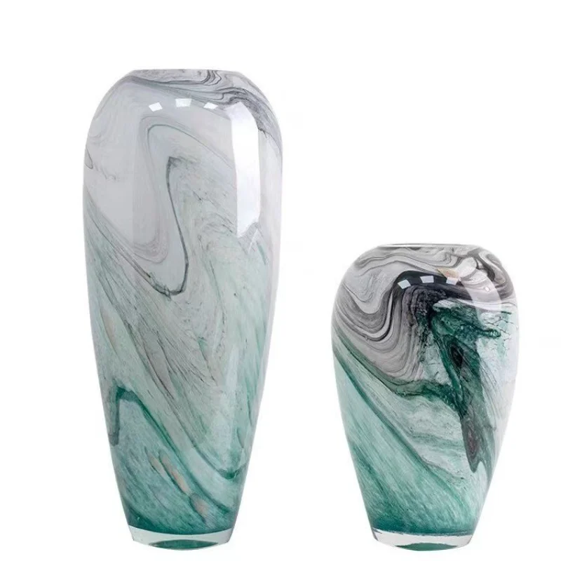 

Modern creative decoration living room flower arrangement ornament light luxury glass hydroponic glass vase