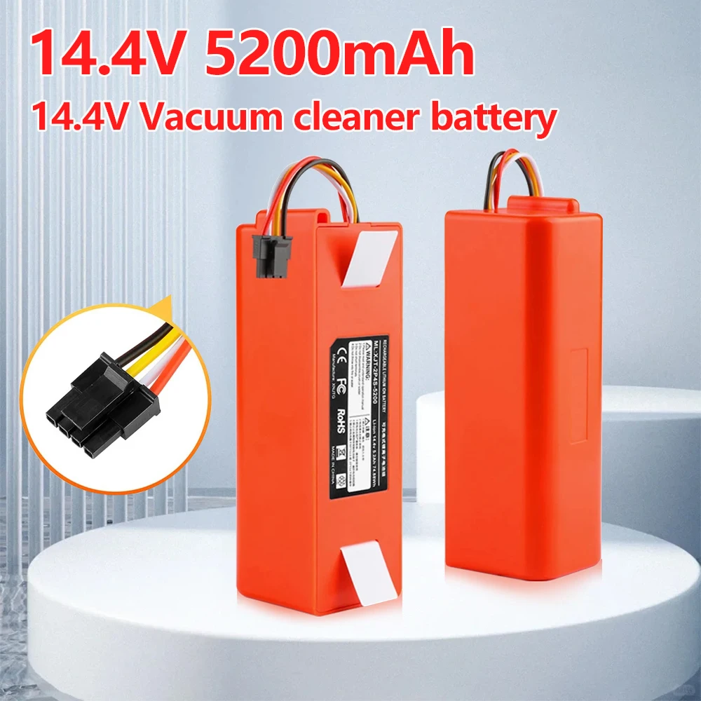 

New 14.4V 5200-12800mAh High Capacity Replacement Battery for Xiaomi Roborock S7/S6/S5/S50/S51/S55 Full Series Sweeper Battery