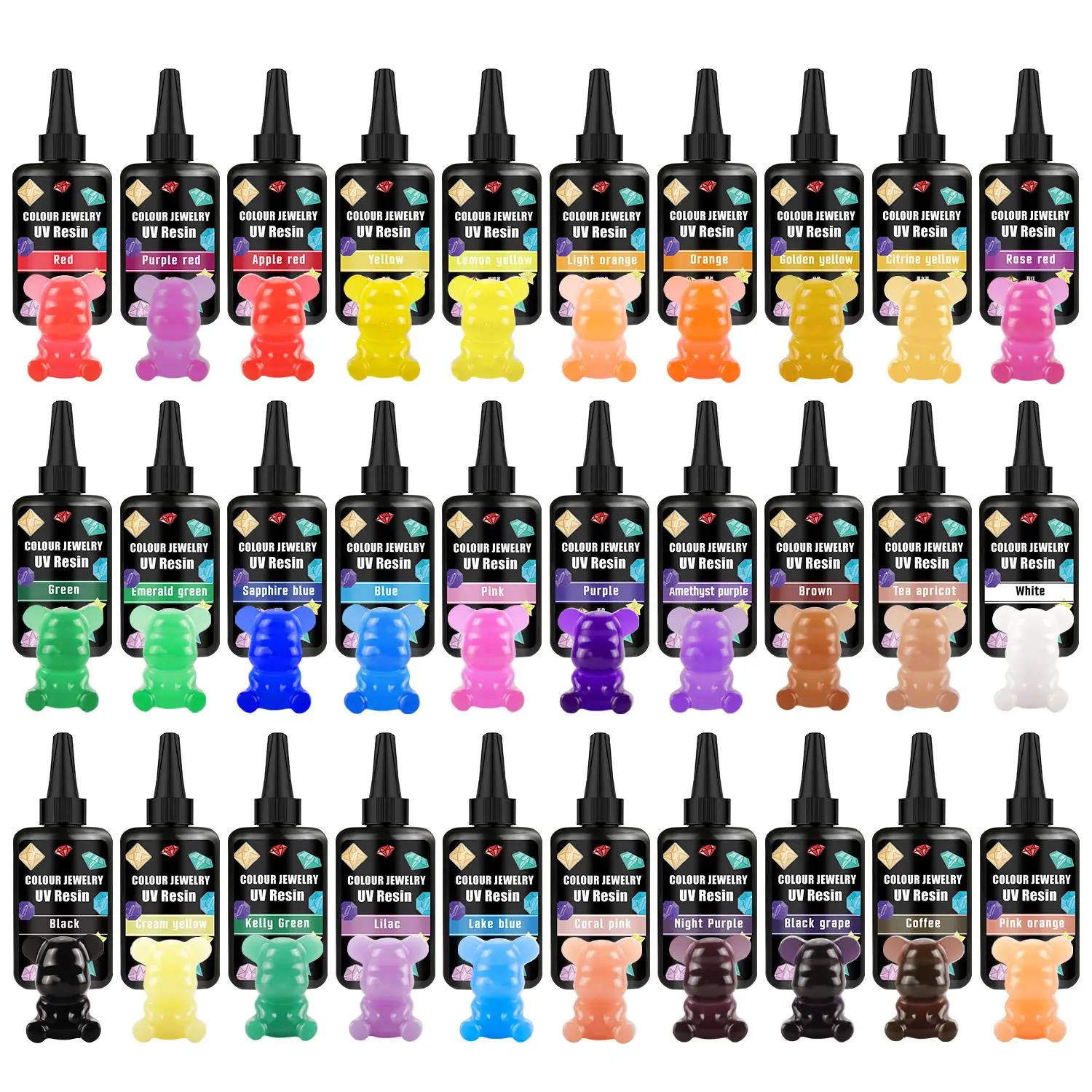 

100ml Colors UV Resin Glue Ultraviolet Curing Epoxy Resin UV Glue Pigment UV Lamp DIY Epoxy Resin Jewelry Making Supplies Tools