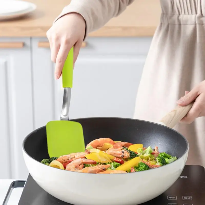 Silicone Turner Silicone Spatula Turner Heat Resistant Silicone Turner Non-Stick Comfort Handle For Effortless Cooking