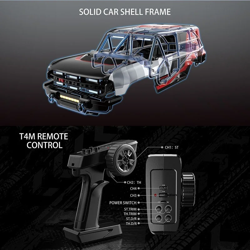 Simulación a escala 1: 12 de Meijiaxin H12p, Motor profesional Rc sin escobillas, Control remoto, modelo de vehículo todoterreno de escalada