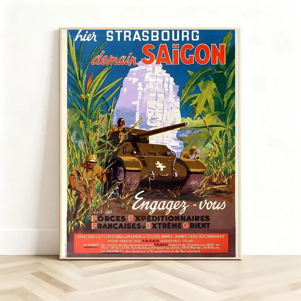 Vintage Artwork R-Retro recruitment poster Poster Classic Self-Adhesive PP Wall Sticker for Living Room Bar Decor Gift