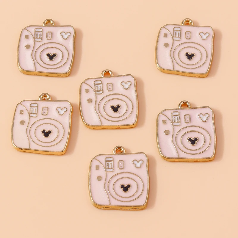 

20pcs 15x18mm Cute Enamel Camera Charms Pendants for Jewelry Making Earrings Necklaces Bracelets Accessories DIY Crafts Supplies