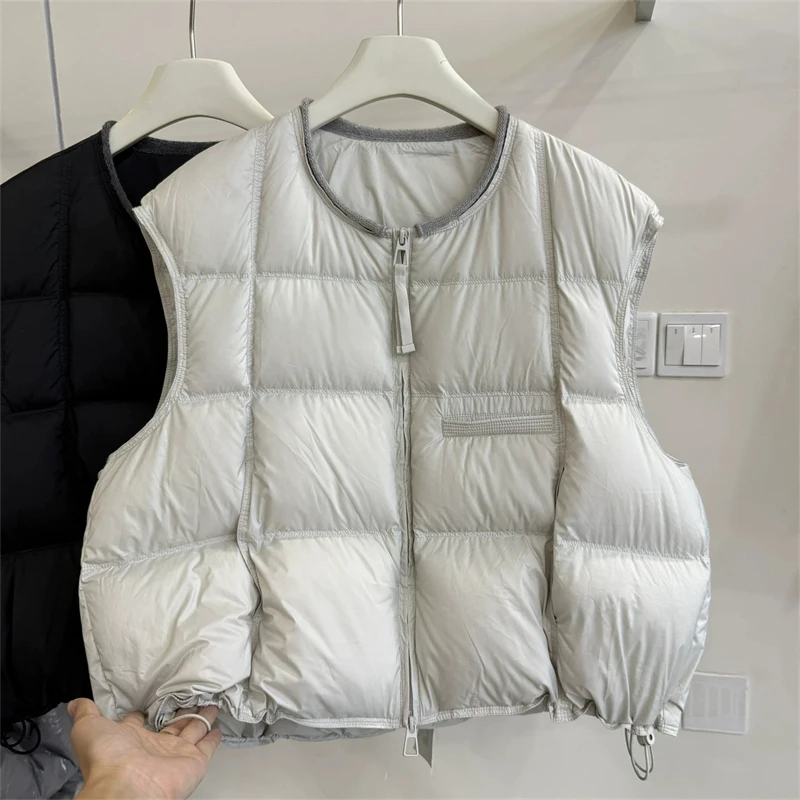 Autumn Women's Jackets And Vests Casual O Neck Sleeveless Short Parkas Winter Warm Cotton Waistcoat All-match Vests Jacket