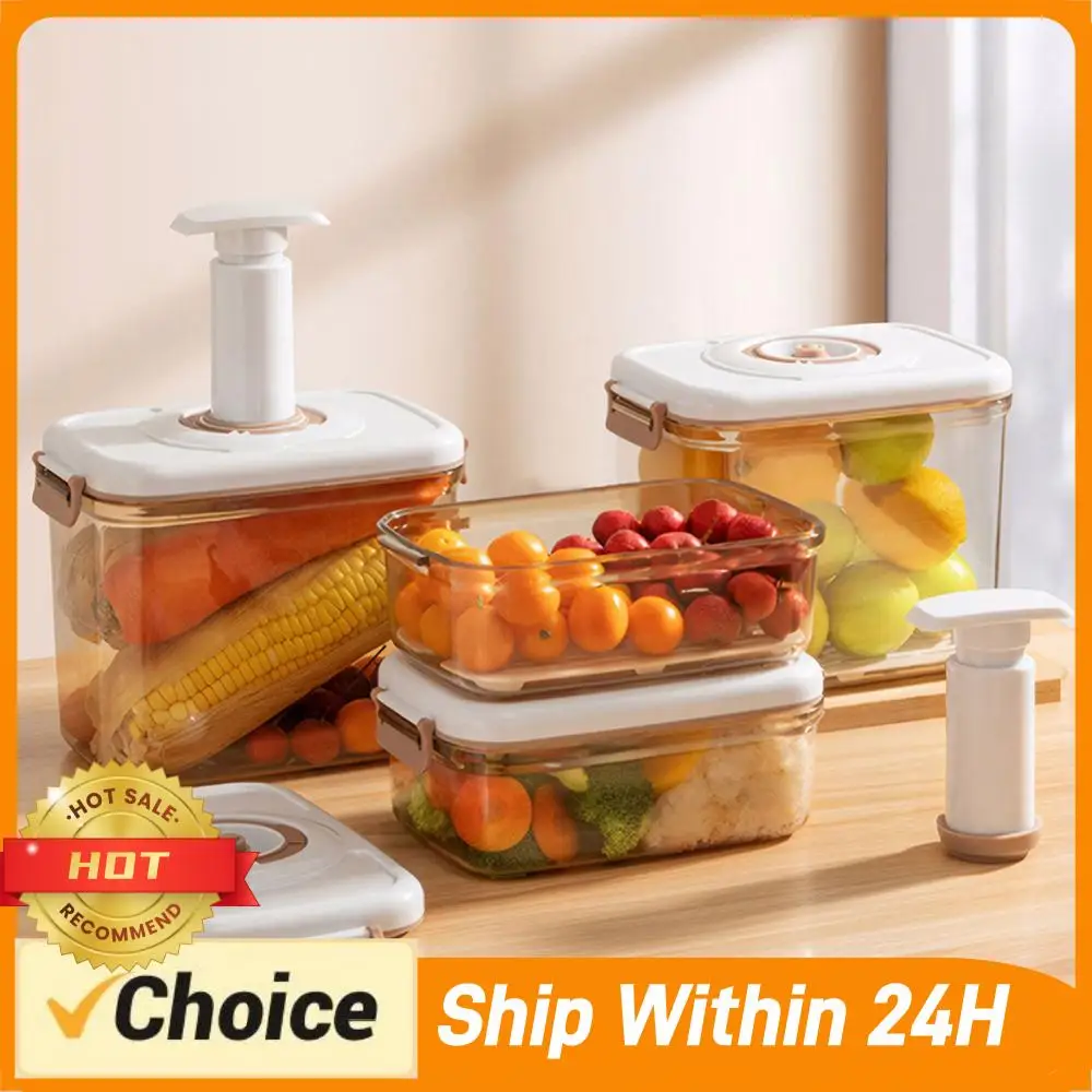 

Вакуумный контейнер для хранения продуктов с вакуумным насосом, кухонный контейнер для хранения с выдвижной дренажной пластиной для фруктов, овощей, хлеба, закусок