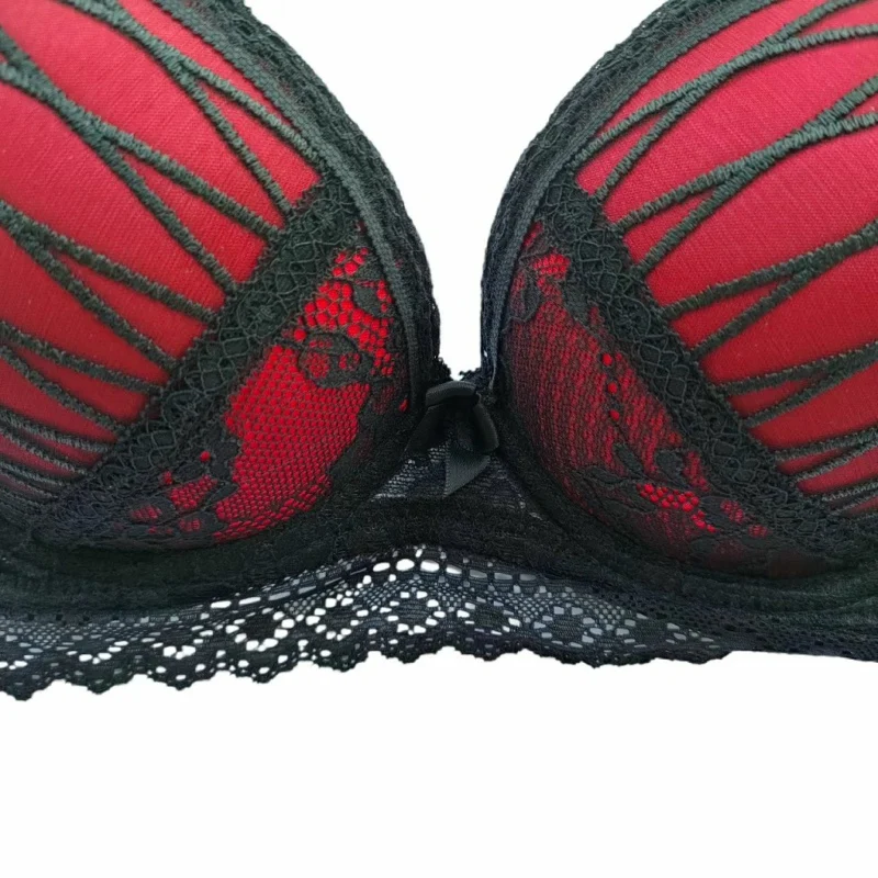 America and Europe Style Sexy Lace Bra Set Push Up Lingerie Femme Bow Fox Gathered Wide Straps