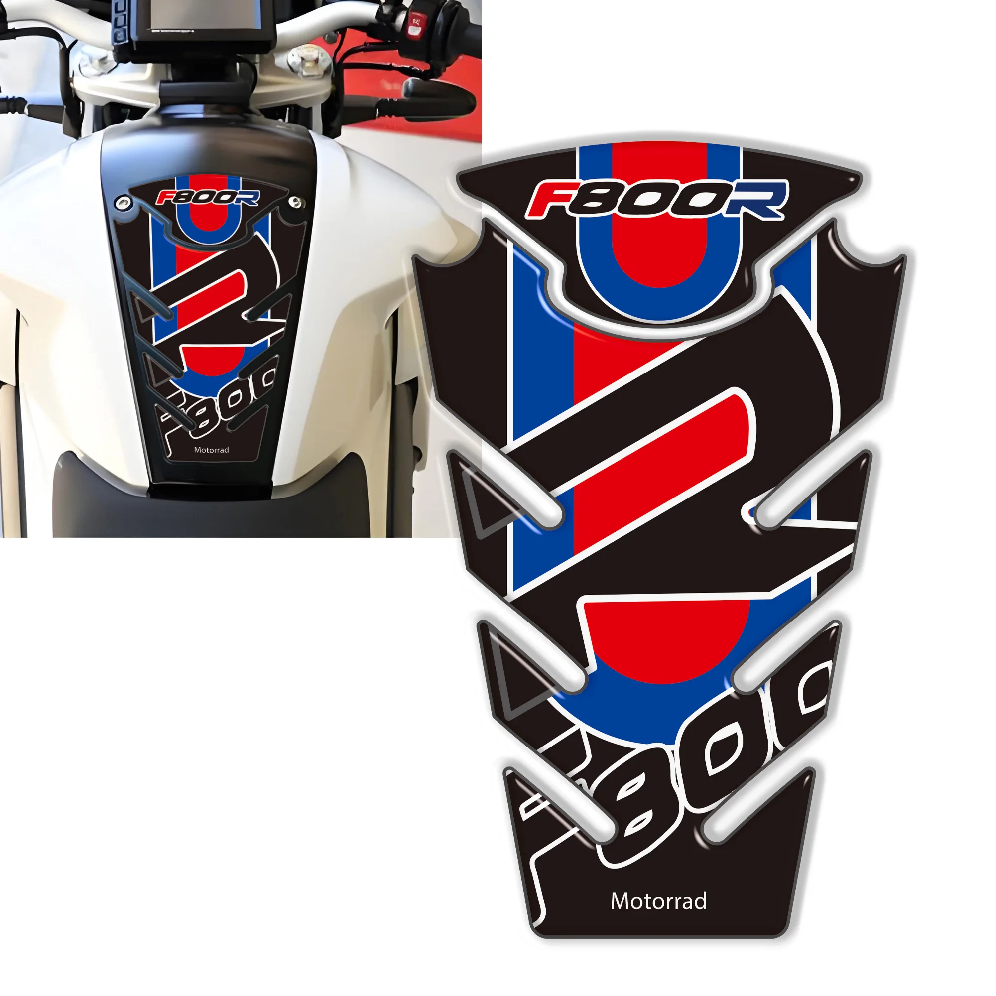 FIT BMW F800R Model 3D Resin Tank Pad Sticker  Decal Decoration and Protection of Motorcycle Tank