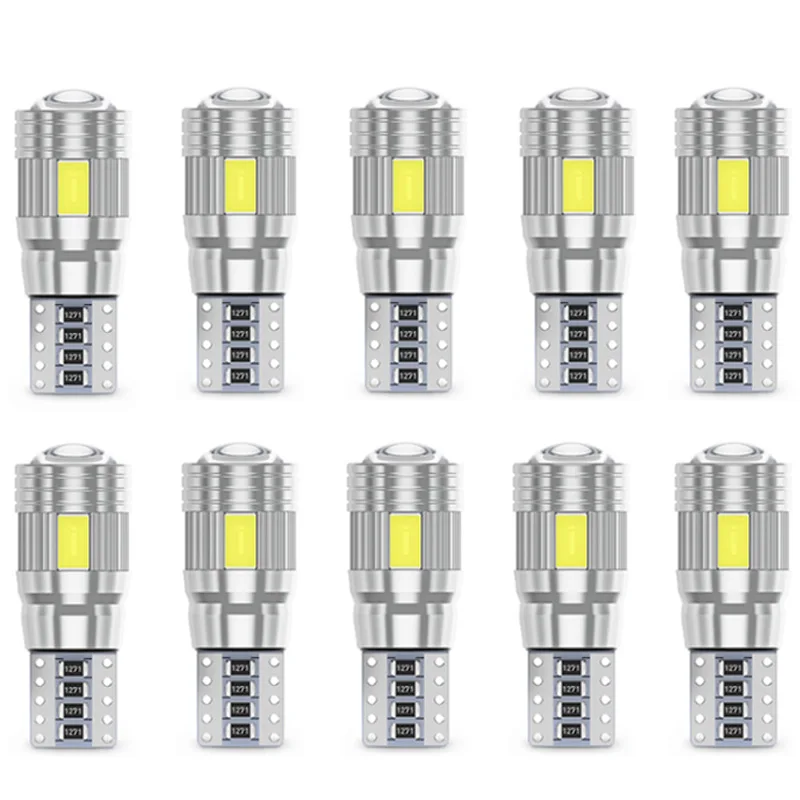 

2PCS T10 W5W 194 LED Car Light Bulbs 5630 6SMD 12V 6000K White Canbus No Error Turn Singal Interior Reading License Plates Lamp