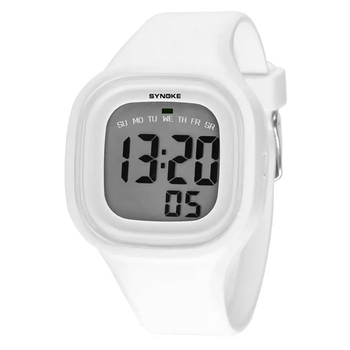 Digital Sports Watch Led Wristwatch Waterproof Electronic Stopwatch 7 Color Backlight Jelly Silicone Band Multifunction Casual