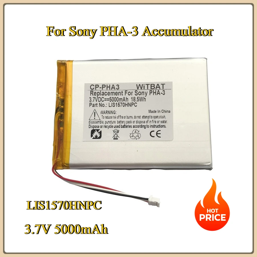 

New LIS1570HNPC Battery 3.7V 5000mAh For Sony PHA-3 Accumulator Replacement Batterie