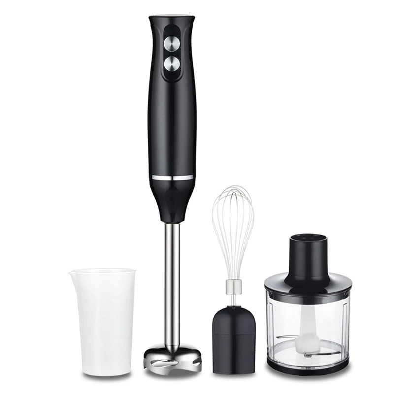 4 In 1 High Power Immersion Hand Stick Blender Mixer Includes Chopper And Smoothie Cup Stainless Steel Ice Blade EU Plug