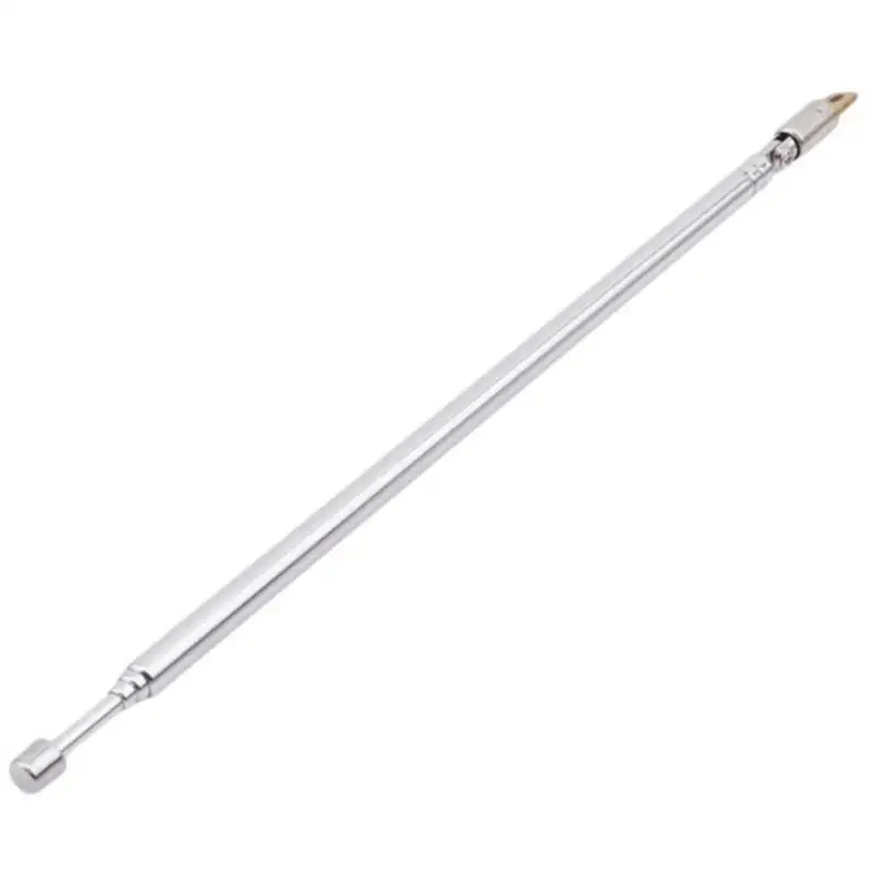 6 Sections 60cm Telescopic Rotatable TV FM Radio Antenna, Universal Portable Replacement Signal Aerial Accessory
