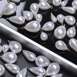 100pcs/bag 10/14/16/18mm Bright Imitation Pearl Water Drop Pendant Brooch Sheep-eye DIY Earrings Bracelet Necklace Wholesale